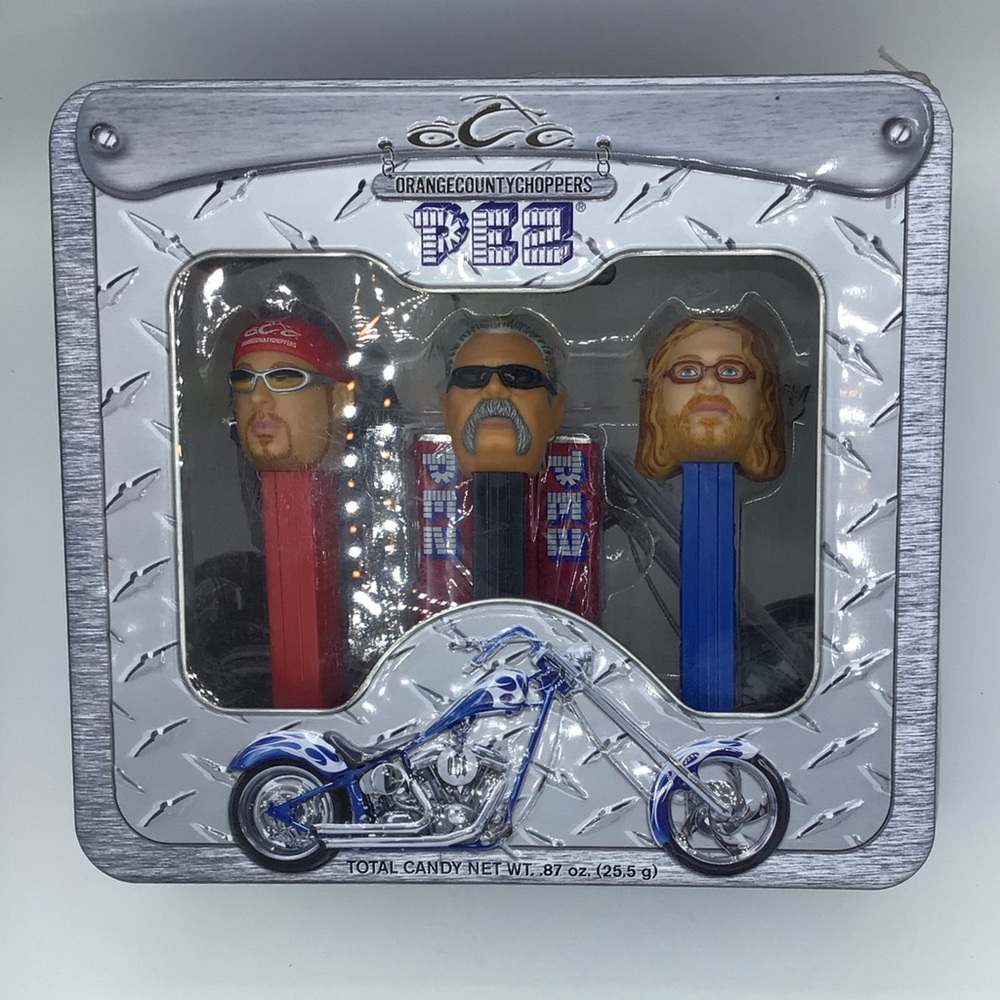 New and sealed OCC ORANGE COUNTY CHOPPERS Pez Candy tin set